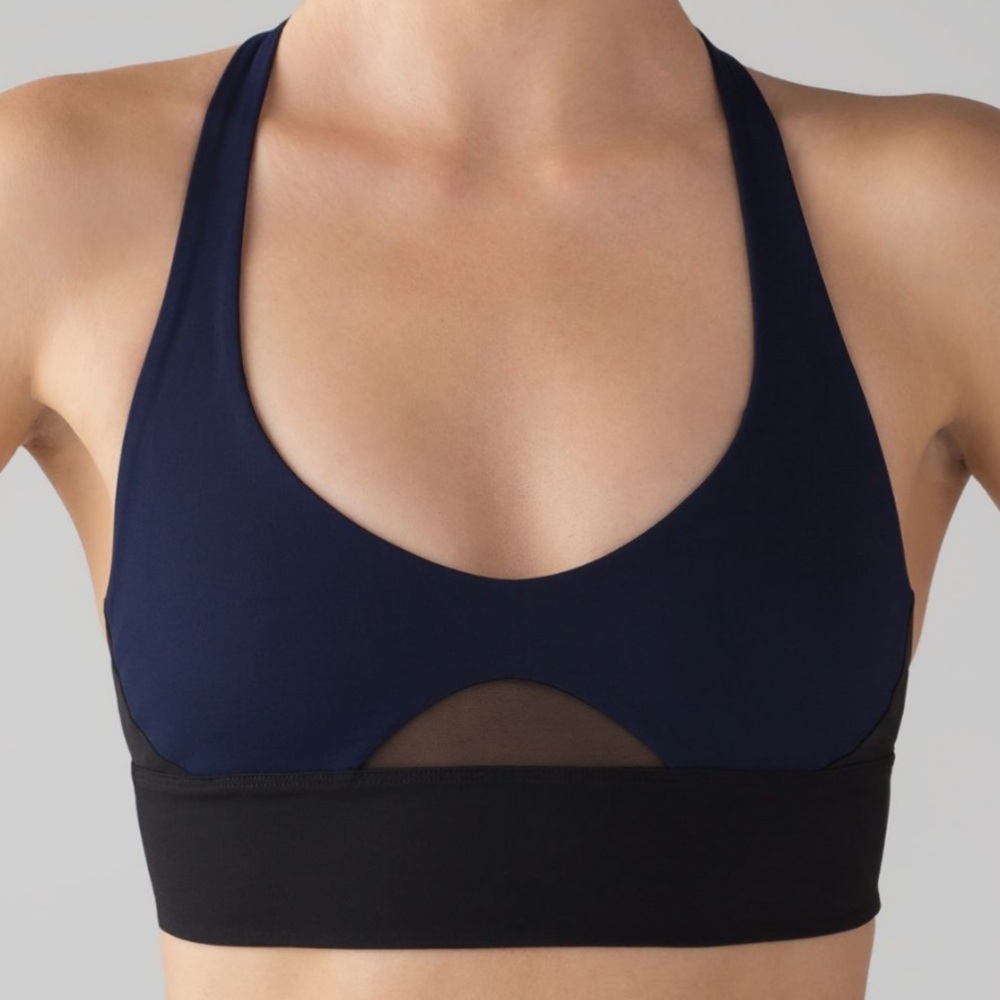 lululemon athletica Navy and Black Sport Bikini Top